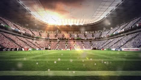 animation of lights blinking over stadium at sunset