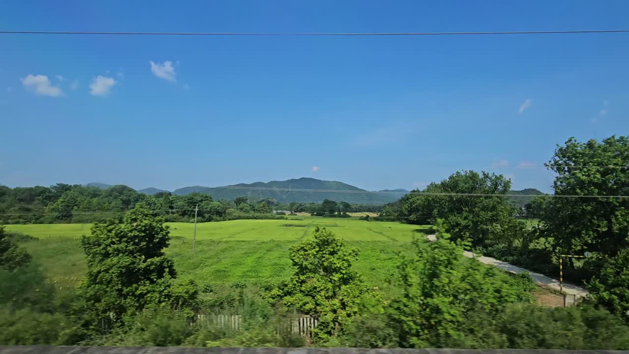 北京-上海高速鉄道からの田園風景の主観視点