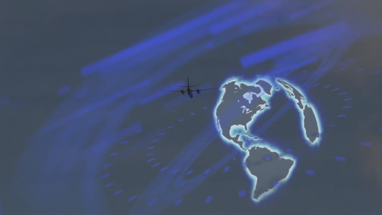 Animation of glowing digital globe with blue lines and circular patterns