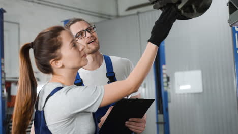 coworkers in the workshop