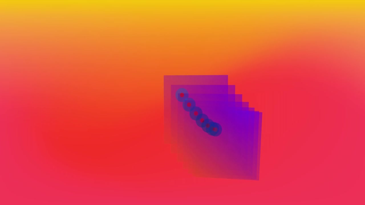 Purple square shape moving against orange background