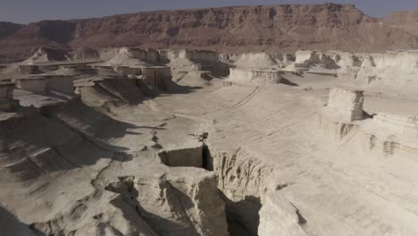 aerial view of a desert canyon landscape