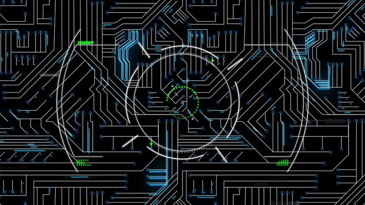 Animation of scope scanning over computer circuit board