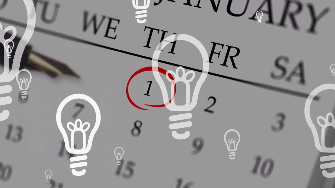 animación de la bombilla sobre el calendario