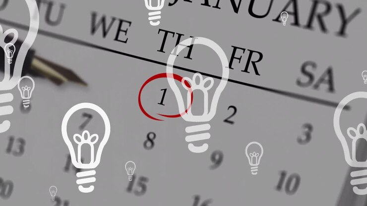Animation of bulb over calendar