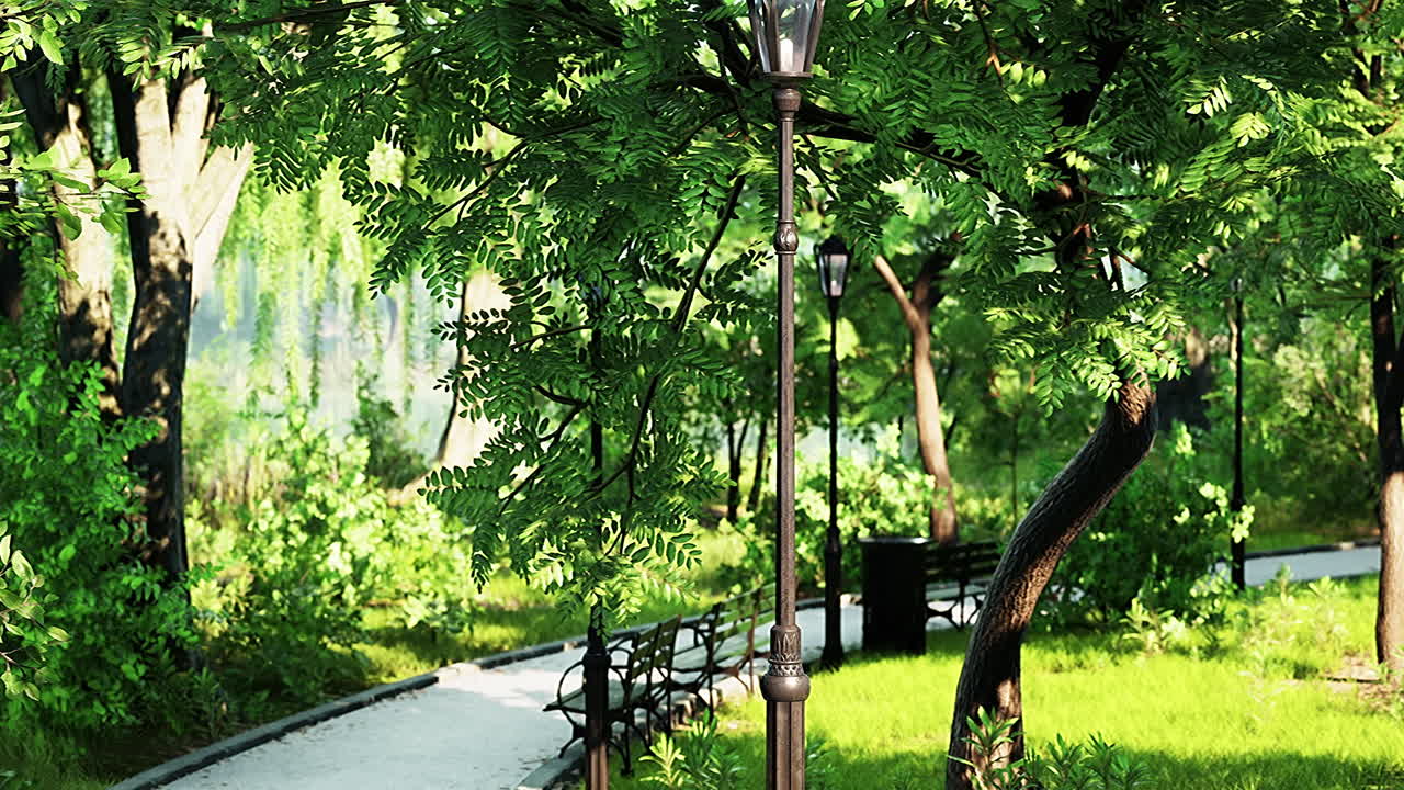 푸른 시골 에 있는 숲 공원 도로 풍경