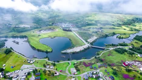imágenes aéreas de la hermosa naturaleza de noruega.