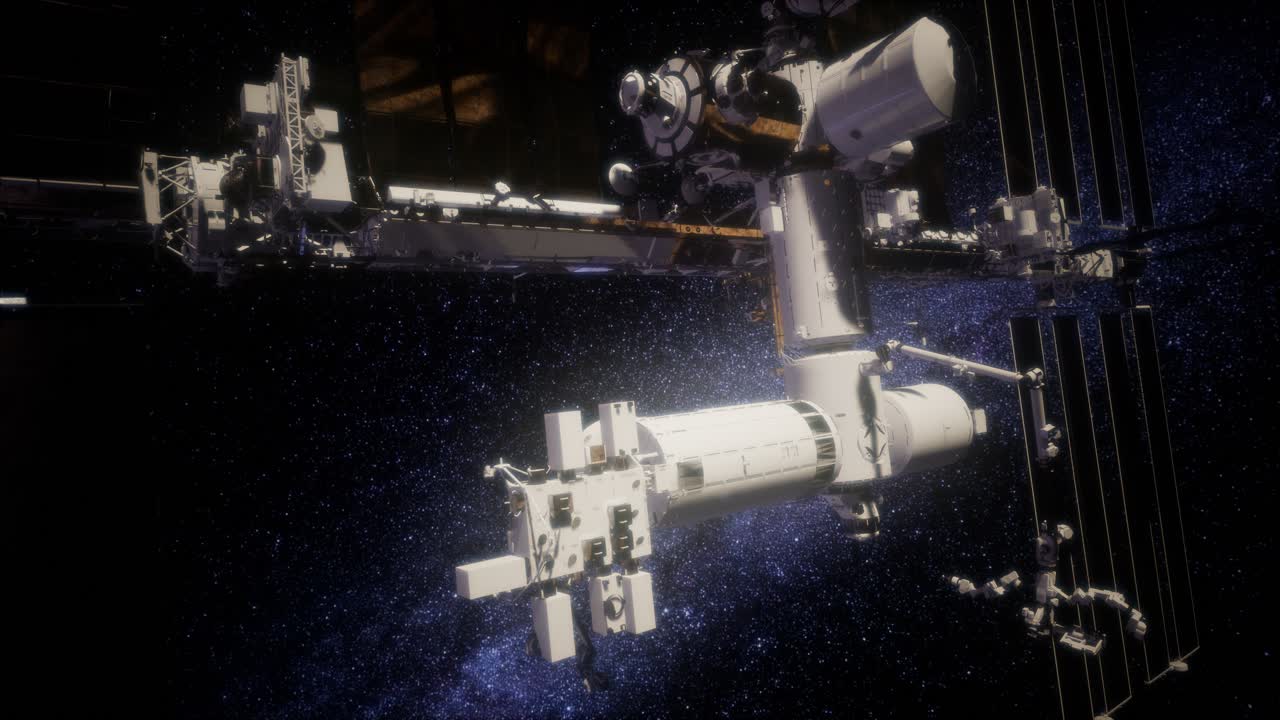 Stazione spaziale internazionale nello spazio