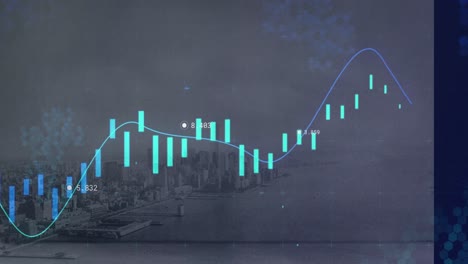 Animation-of-financial-data-processing-over-cityscape