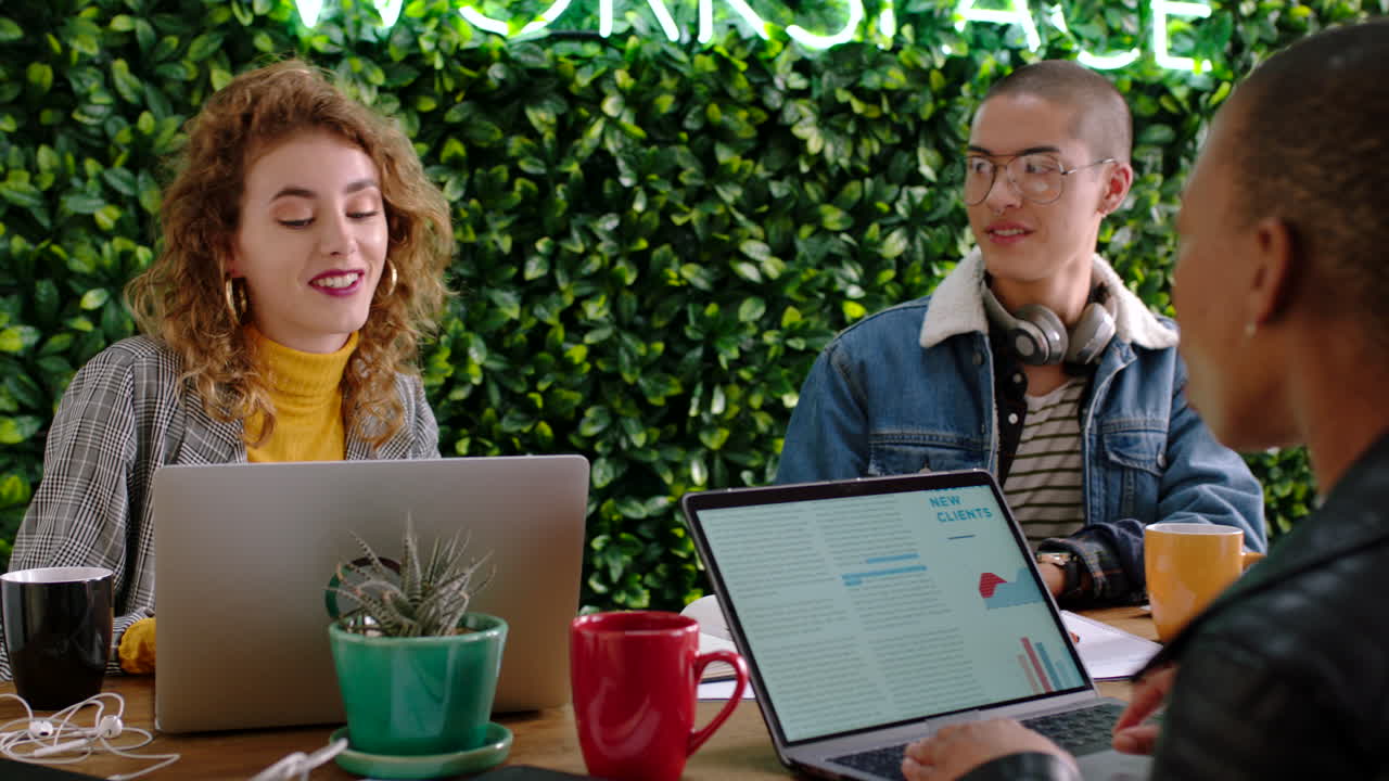 Laptop, social media startup