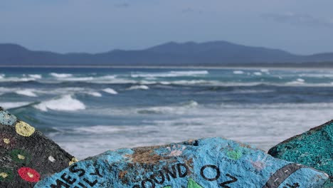 timelapse of waves on a rocky coastline