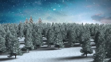 Animation-of-snow-falling-over-winter-scenery