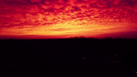 a colorful sunrise in ohio in the winter