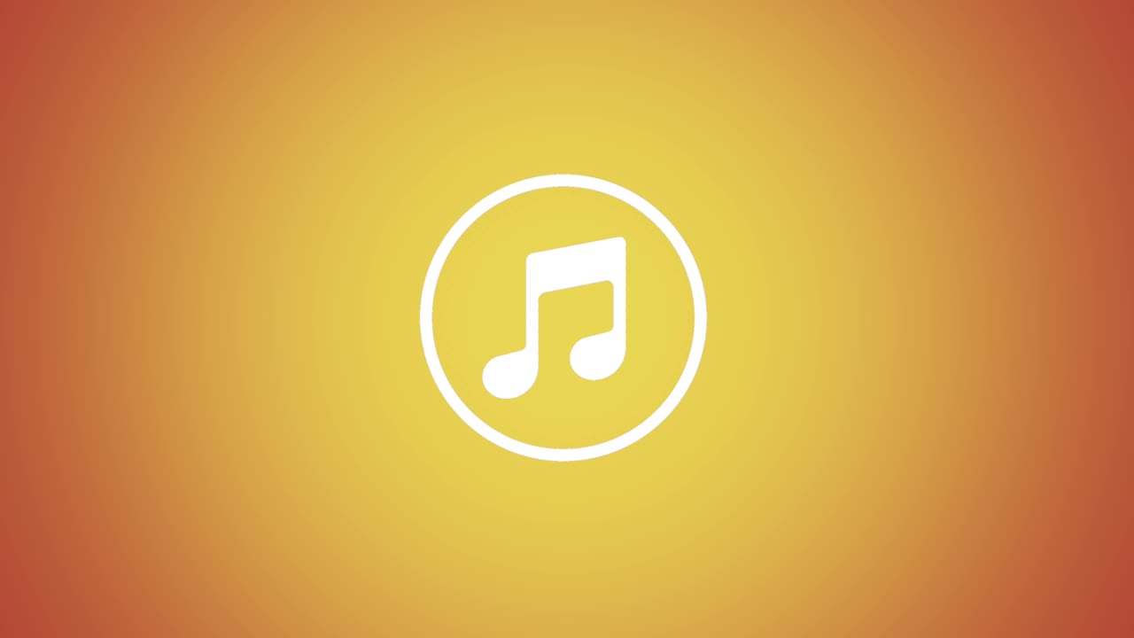 animazione del logo musicale giallo e rosso