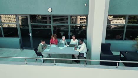 business people, table and collaboration