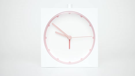 alarm clock isolated on white background, showtime 09.53 am or pm.