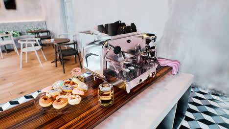 primer plano de la máquina de café espresso