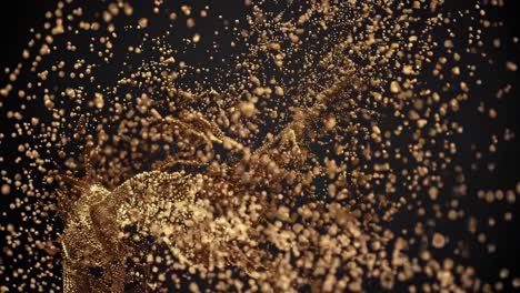 golden particles splash