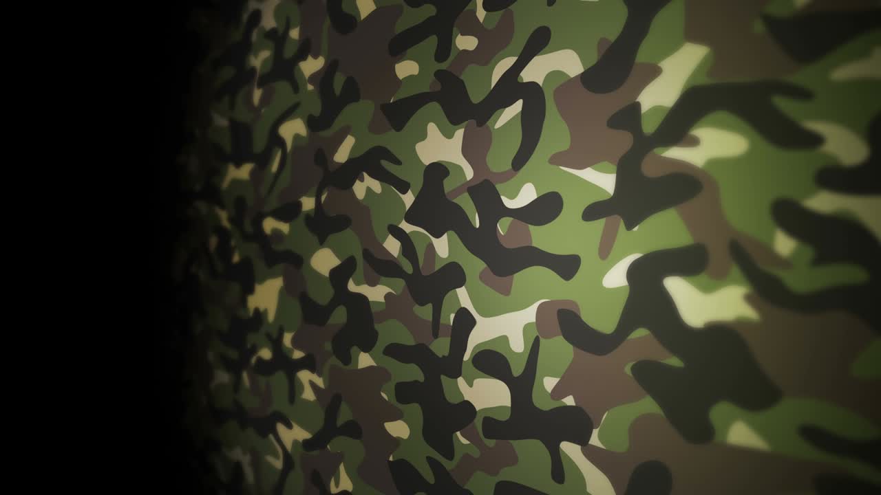 fondo de patrón de camuflaje verde. concepto de uniforme militar. línea abstracta y textura de onda. animación de bucle.