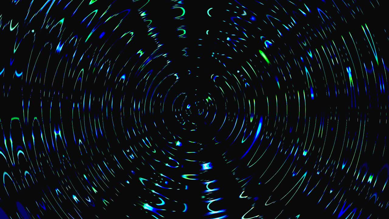 círculo sin costuras. 4k, luz brillante que arregla movimientos sutiles de color azul con ondas de puntos