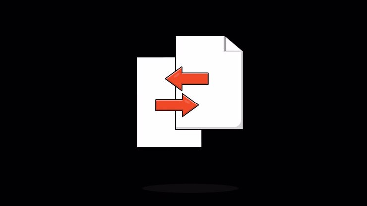 Animated Icon of Document File Transfer or Exchange