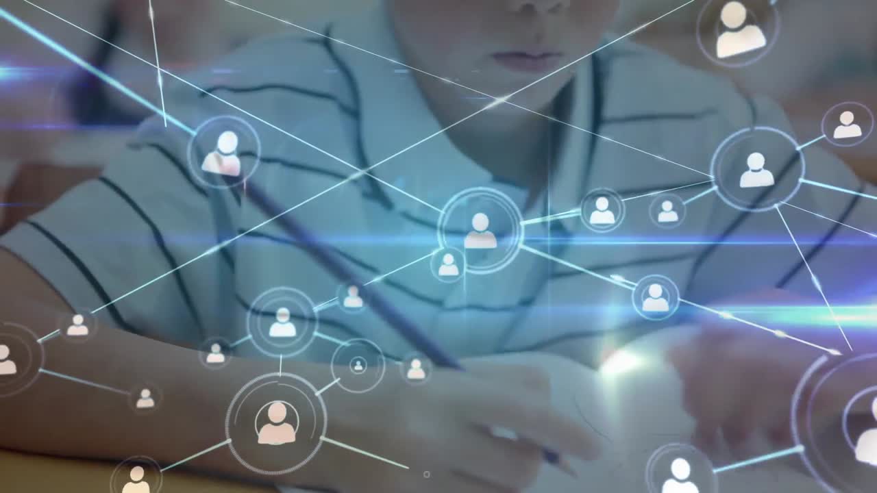 animación de la red de conexiones a través de la escritura de los escolares