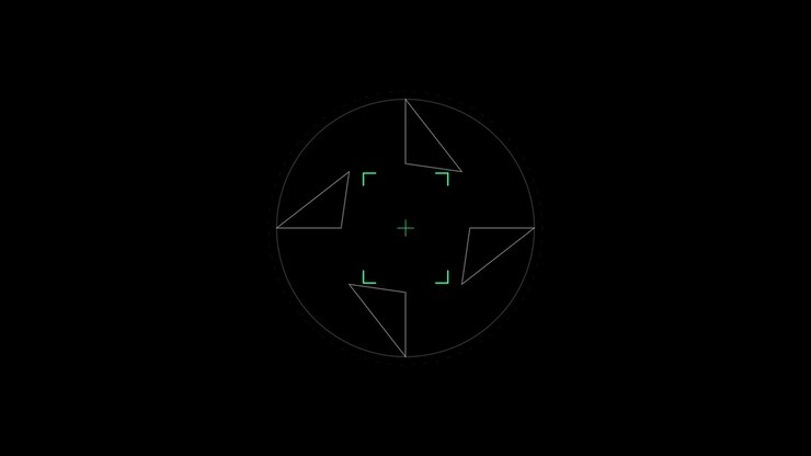 Digital HUD Target Reticle with Glitch Interference