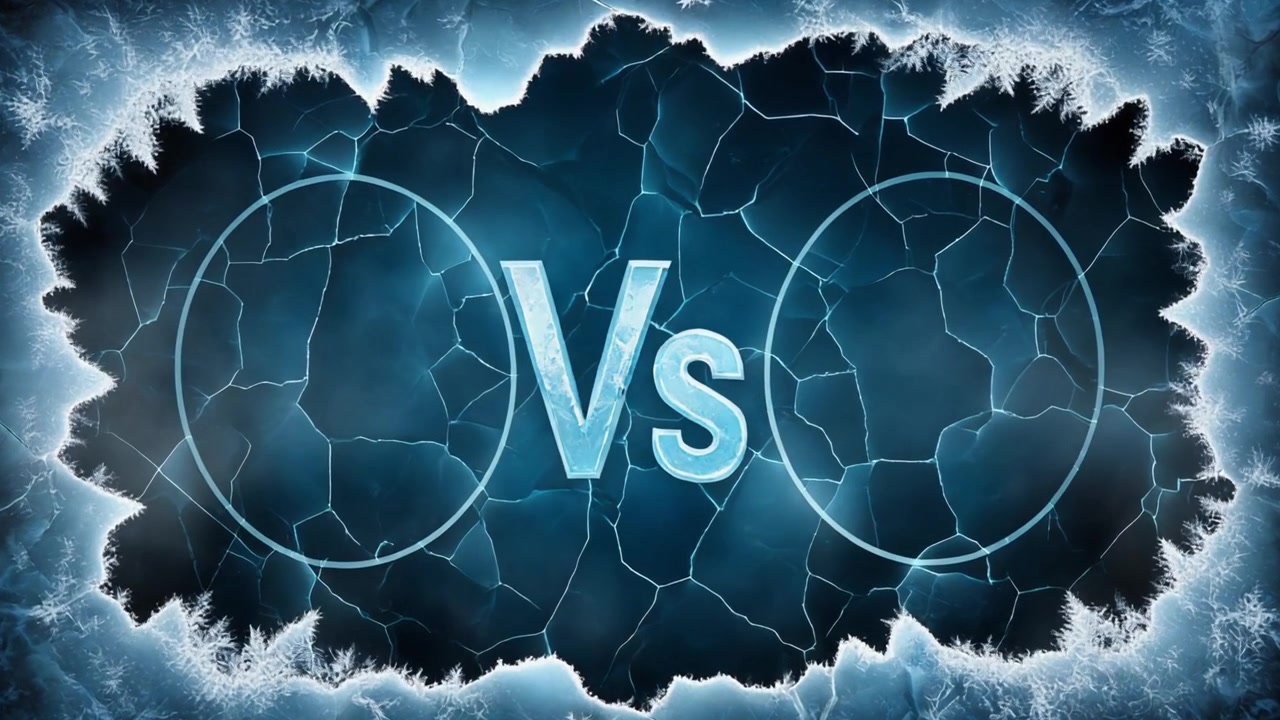 Schermata Versus con sfondo a trama di ghiaccio congelato