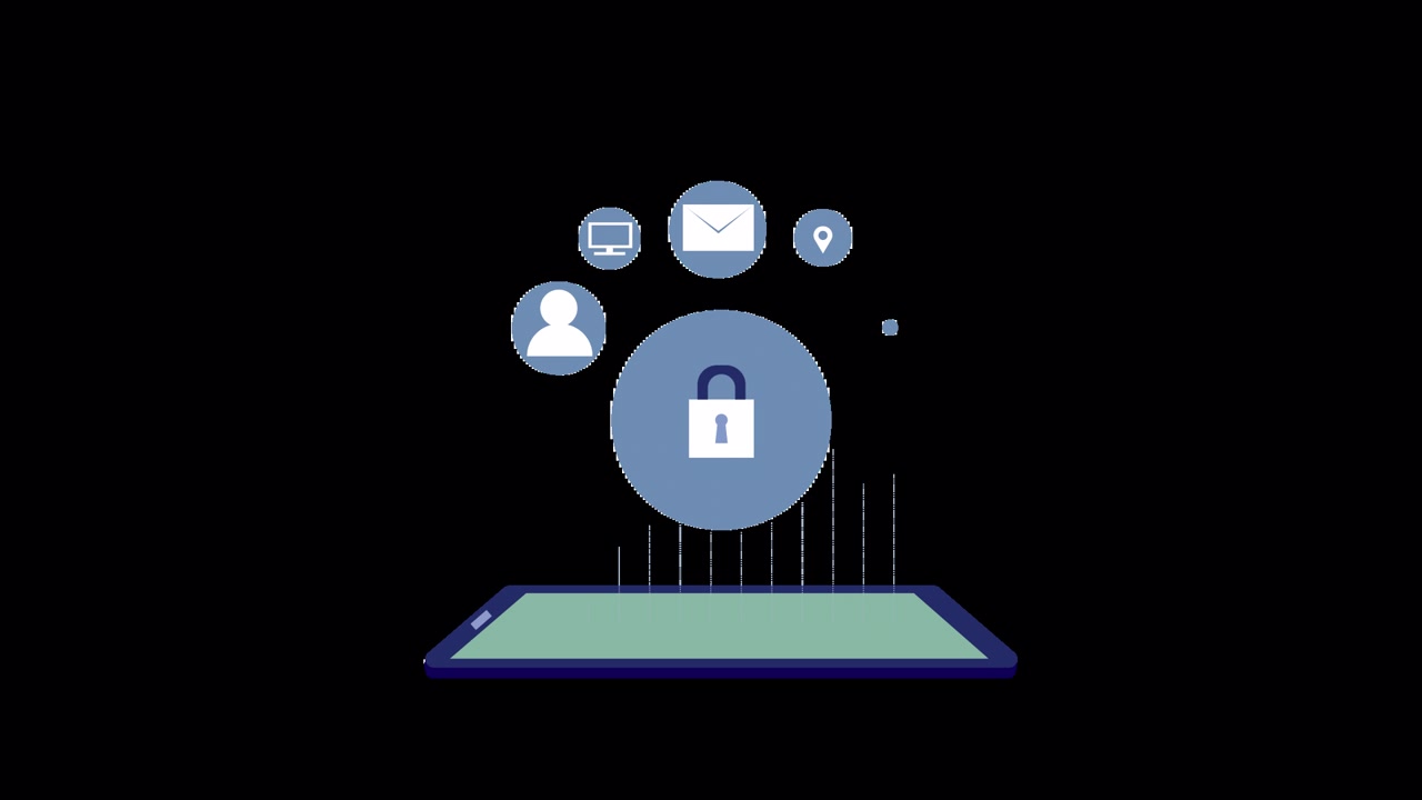 Digital Data Security and Privacy Concept with Tablet and Icons