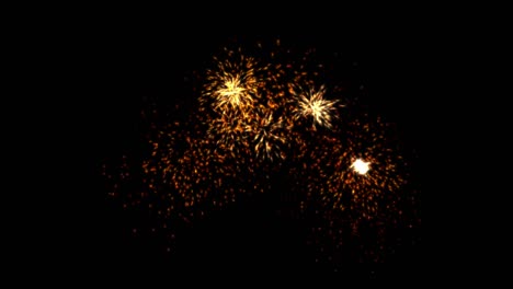 fuegos artificiales de oro brillantes celebración de fiesta al estilo chino al azar con renderización 3d incluyen camino alfa.