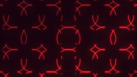 vibrant red lines artfully form circular diamond pattern