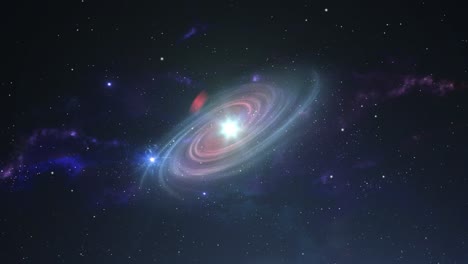 una galaxia en medio de una nube nebulosa