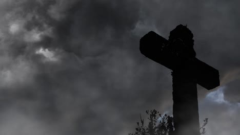 cross pillar in bush bush silhouette