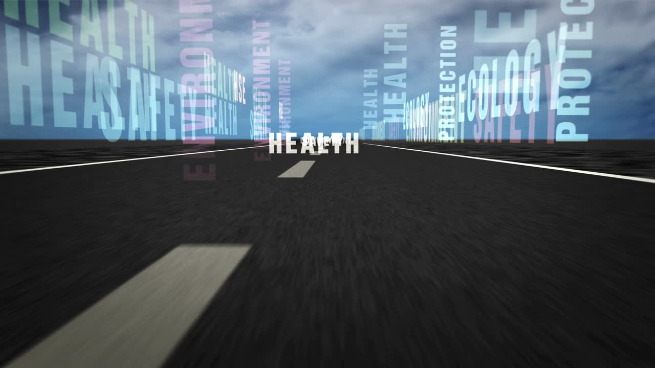 Speed flight HSE text on road loop