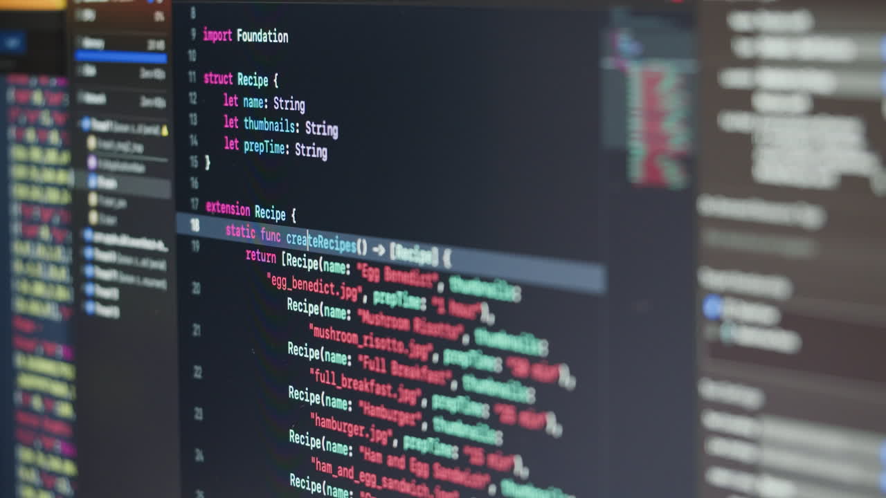 Computer Code Displayed on Monitor