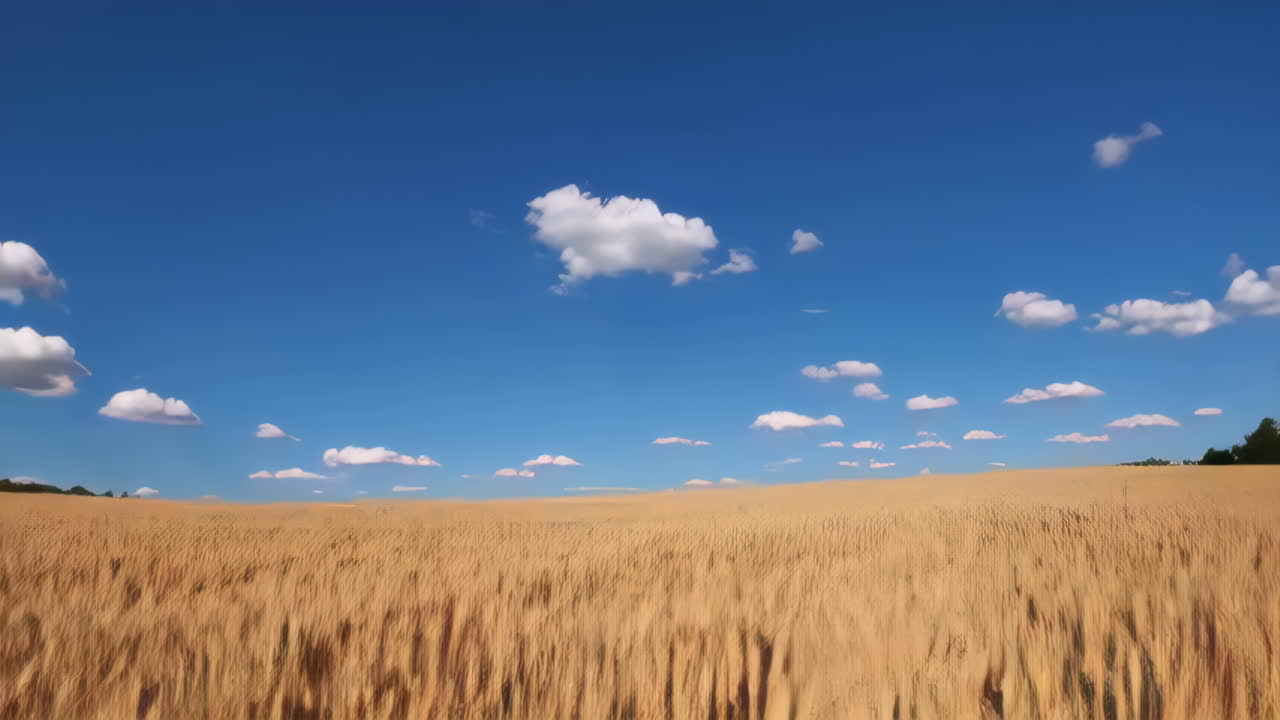 Wheat Field Under a Blue Sky