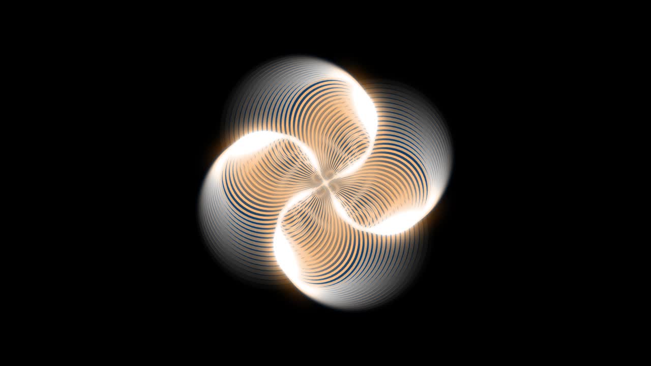 Animation of abstract geometric shapes.  A background full of imagination and creativity. The background is black. The color is light orange.