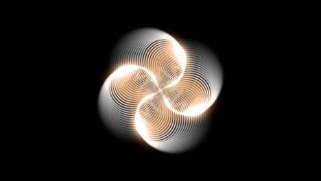 animation of abstract geometric shapes.  a background full of imagination and creativity. the background is black. the color is light orange.