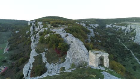 aerial view of ancient ruins on a mountaintop