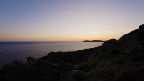 sunset over the coastal cliffs
