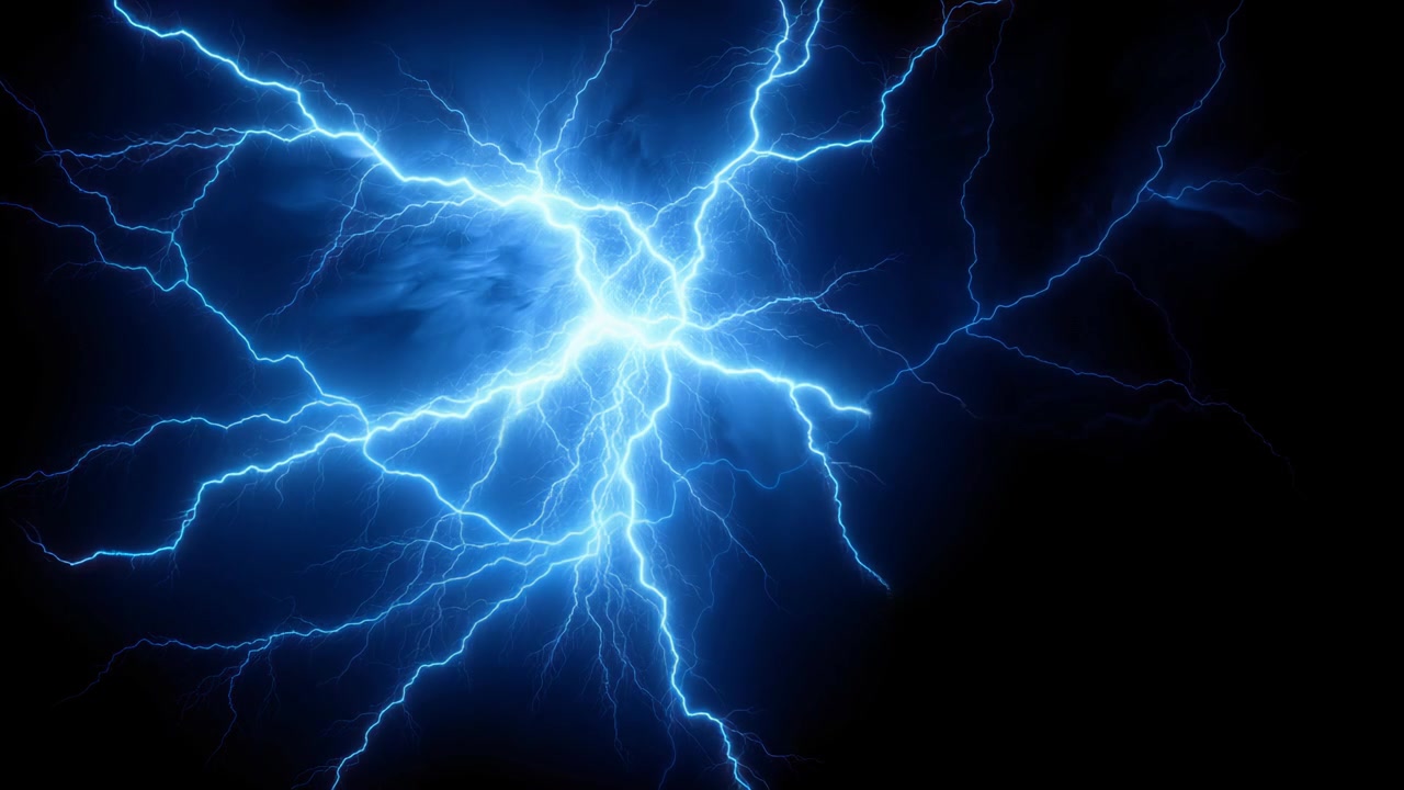 Abstract Blue Lightning Strikes and Electrical Arcs