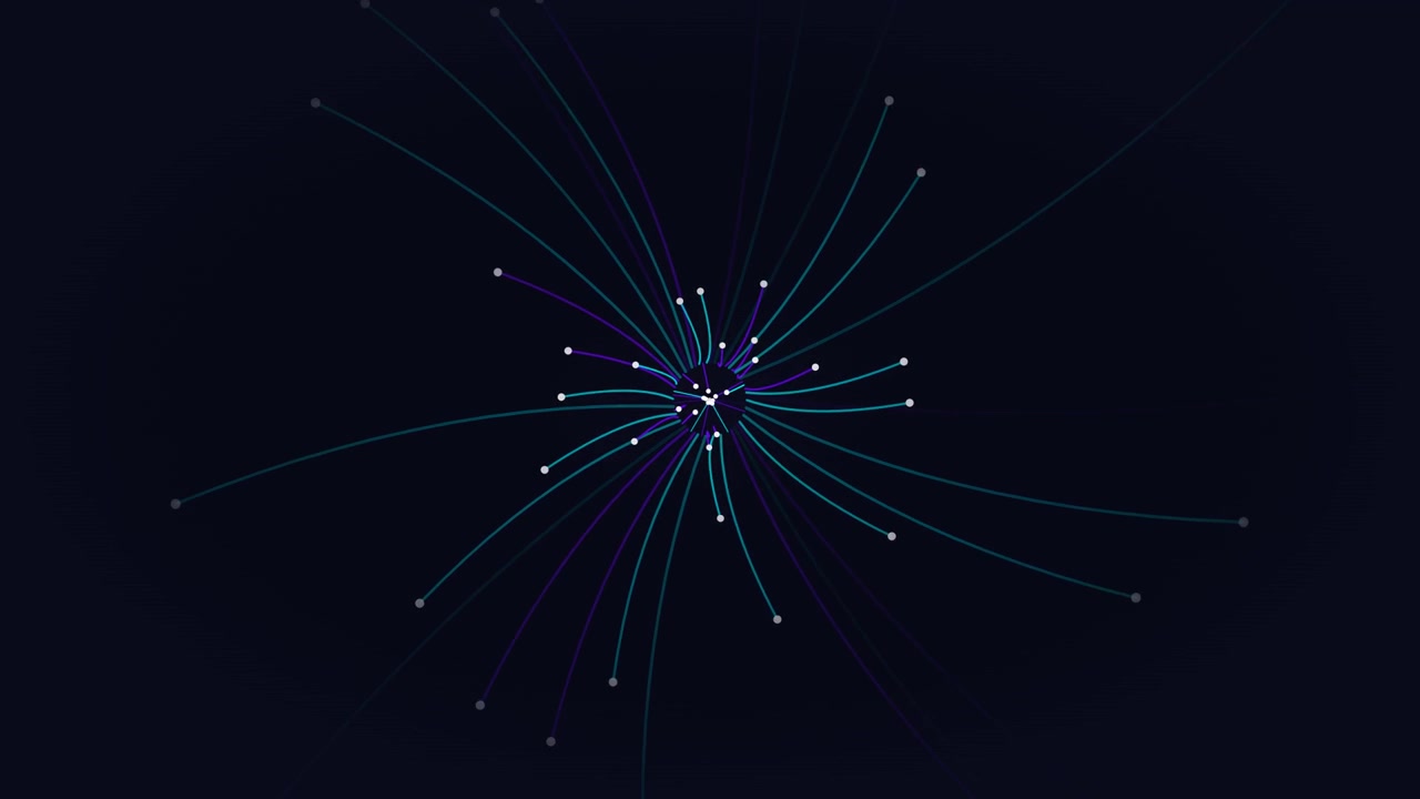 Abstract Digital Network Connection Animation with Glowing Nodes