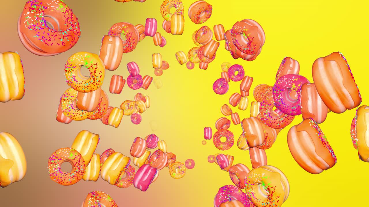 3d creative animal prints donuts on yellow fast food concept art video fast food concept delicious