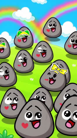 funny rocks in a colorful landscape