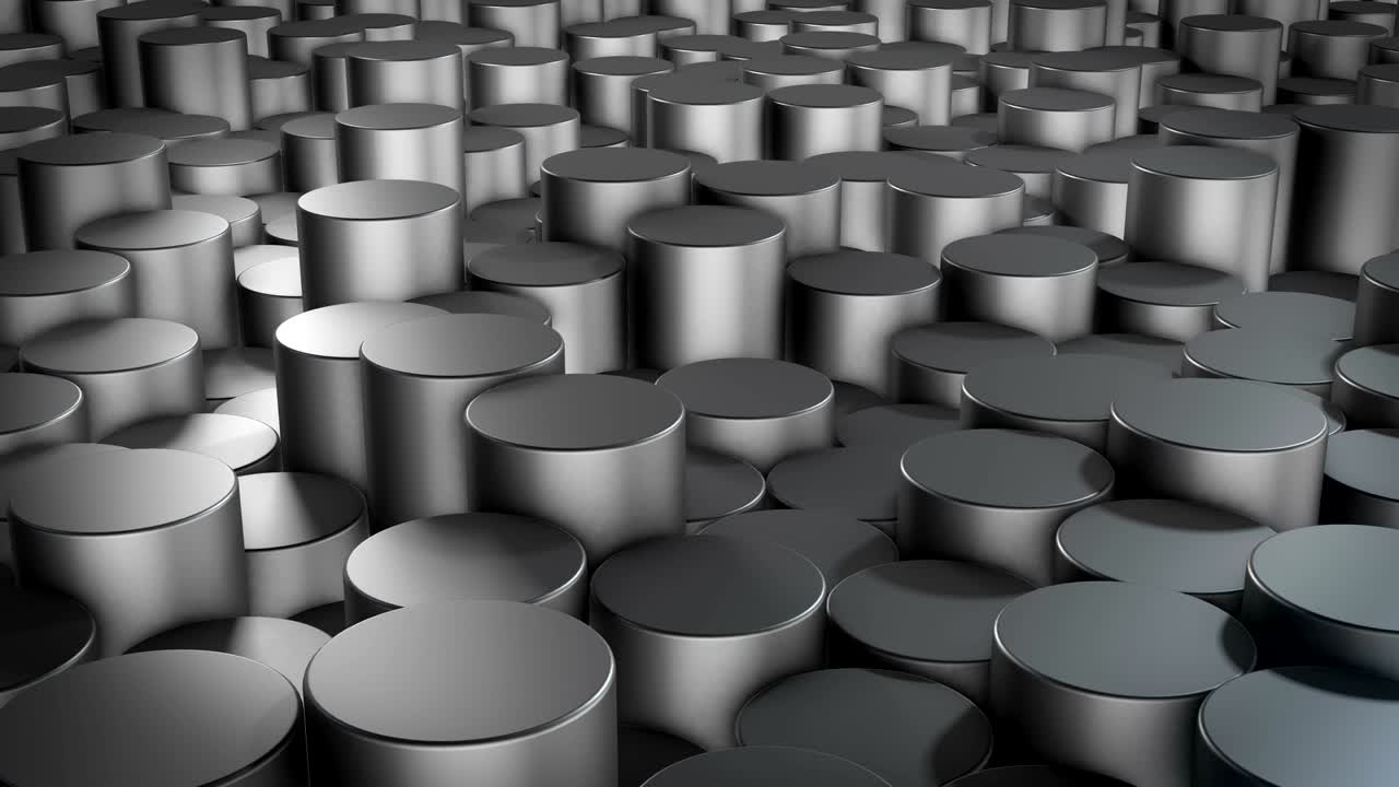 абстрактные цилиндрические геометрические металлические поверхности в виртуальном пространстве