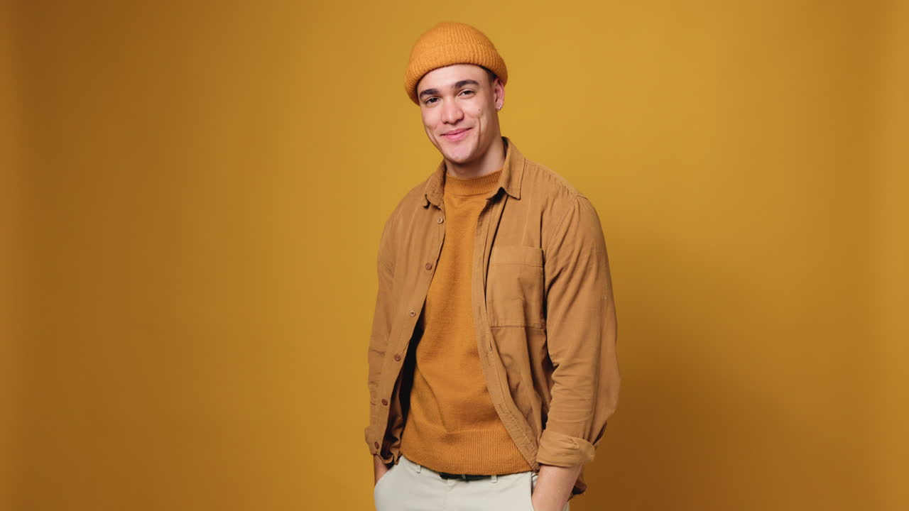 Man in autumn fashion with beanie