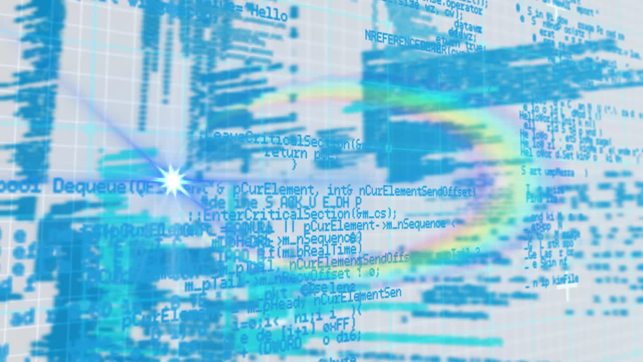 파란색 데이터 처리의 애니메이션