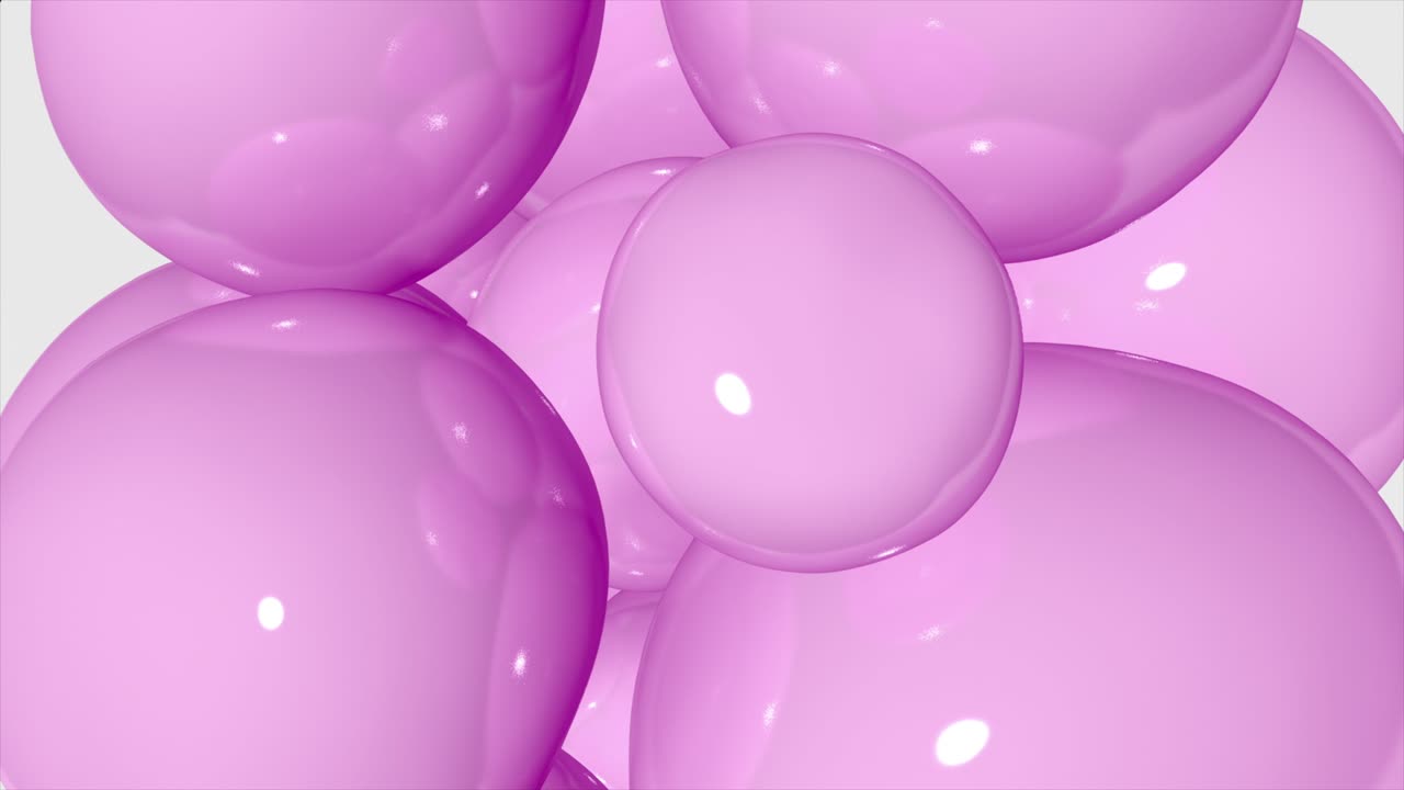 Closeup of a 3D animated rubber bubble background with bouncing squeezing and motion