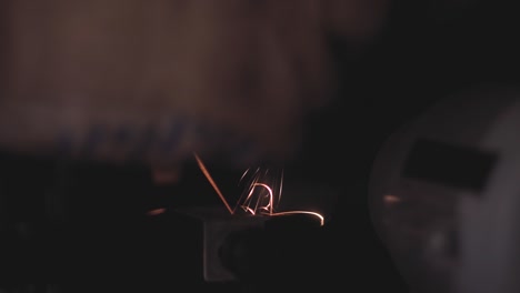 grinding a part on a machine