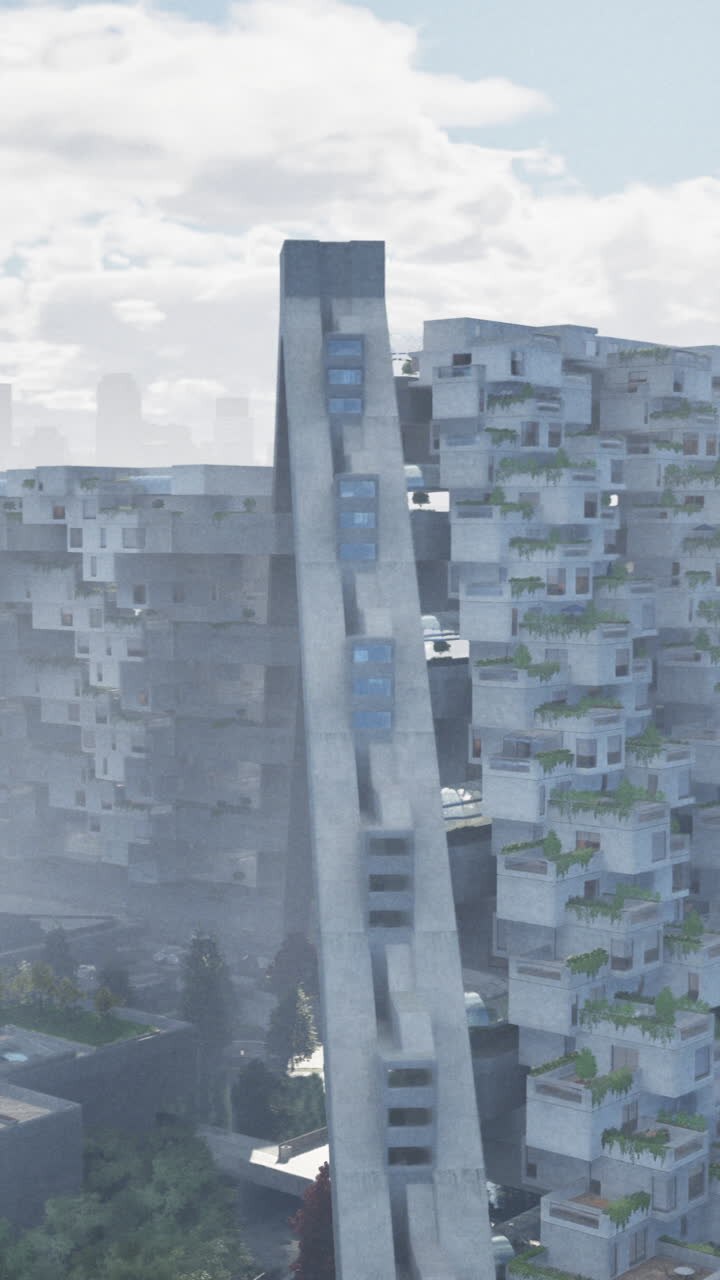 Arquitetura futurista de arranha-céus